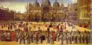 Gentile Bellini. Procession in St. Mark's Square.