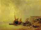Richard Parkes Bonington. Boats by the Shores of Normandy.