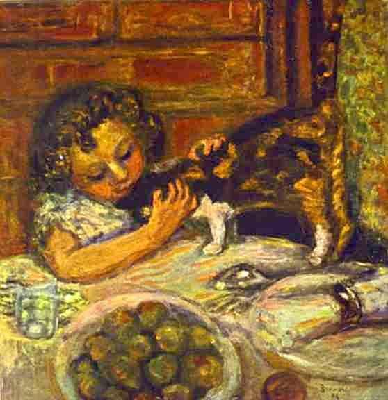 Pierre Bonnard. Little Girl with a Cat.