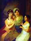 Vladimir Borovikovsky. Portrait of Countess A. I. Bezborodko with Her Daughters.