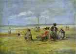 Eugène-Louis Boudin. Beach Scene.