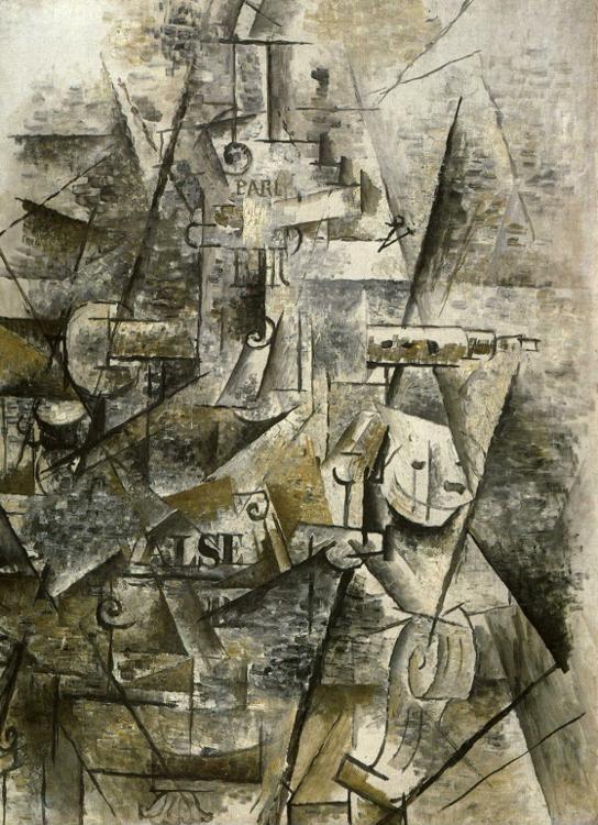 Georges Braque. Clarinet and Bottle of Rum on a Mantelpiece.
