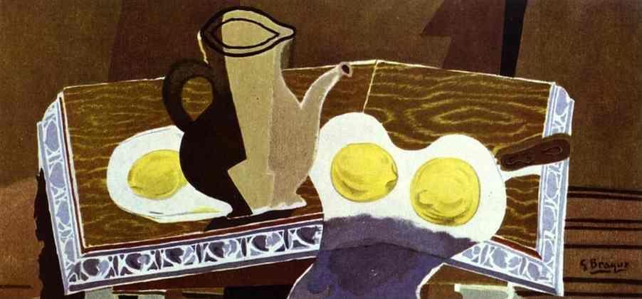 Georges Braque. Pitchet, verre et citrons.