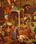Pieter Bruegel the Elder. The Flemish Proverbs. Detail.