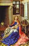 Robert Campin. Madonna and Child before a Fireplace.