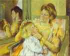 Mother Combing Her Child's Hair.
