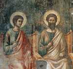 Pietro Cavallini. The Last Judgment. Seated Apostles. Detail.