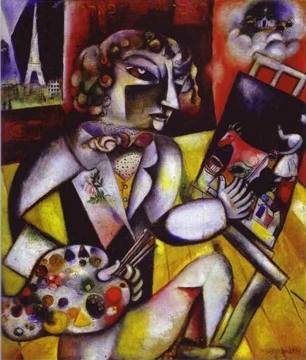 Marc Chagall. Self-Portrait with Seven Digits. / Autoportrait aux sept doigts.