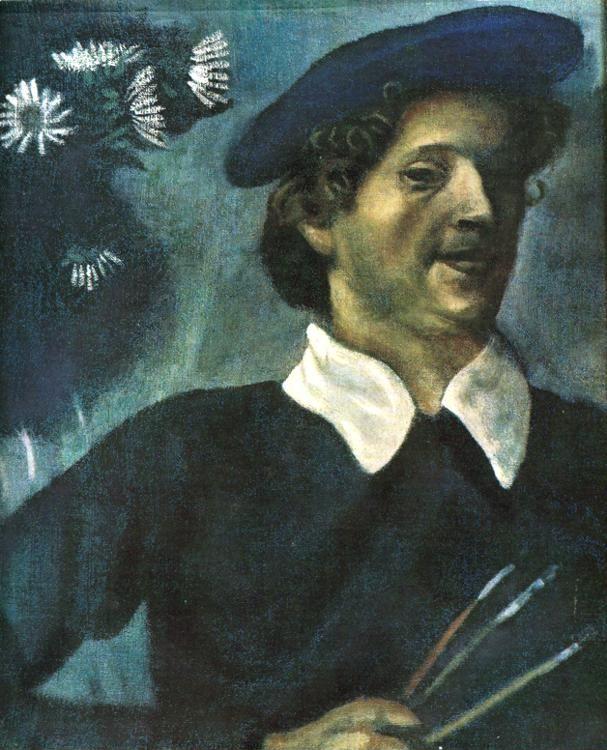 Marc Chagall. Self-Portrait with Brushes. (Autoportrait).