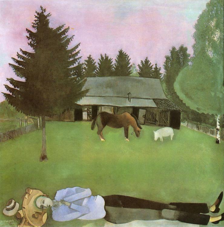 Marc Chagall. The Poet Reclining.