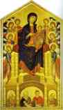 Cimabue. Madonna and Child Enthroned with Eight Angels and Four Prophets (Maestà).