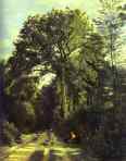 Jean-Baptiste-Camille Corot. Ville-d'Array: Entrance to the Wood with a Girl Tending Cows.
