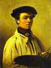 Jean-Baptiste-Camille Corot. Self-Portrait with Palette in Hand.
