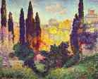 Henri-Edmond Cross. Cypress Trees at Cagnes.
