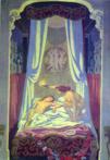 The Story of Psyche. Panel 3: Psyche Discovers her Misterious Lover is Cupid.