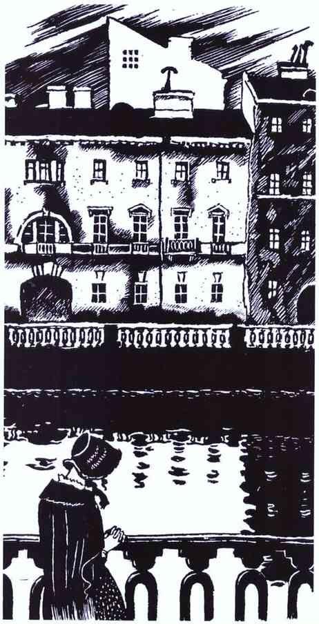 Mstislav Dobuzhinsky. Illustration for Dostoyevsky's White Nights.