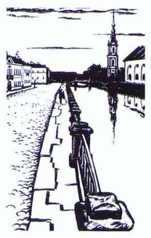 Mstislav Dobuzhinsky. Illustration for Dostoyevsky's White Nights.