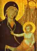 Duccio di Buoninsegna. Rucellai Madonna. Detail.