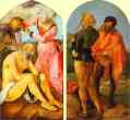 Albrecht Durer. The Jabach Altarpiece. Job Castigated by His Wife. Piper and Drummer.