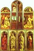 Jan van Eyck. The Ghent Altarpiece with altar wings closed.