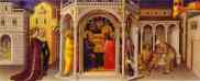 Gentile da Fabriano. The Presentation at the Temple. From the predella of the alterpiece in the Strozzi Chapel at the Church of Santa Trinita in Florence.