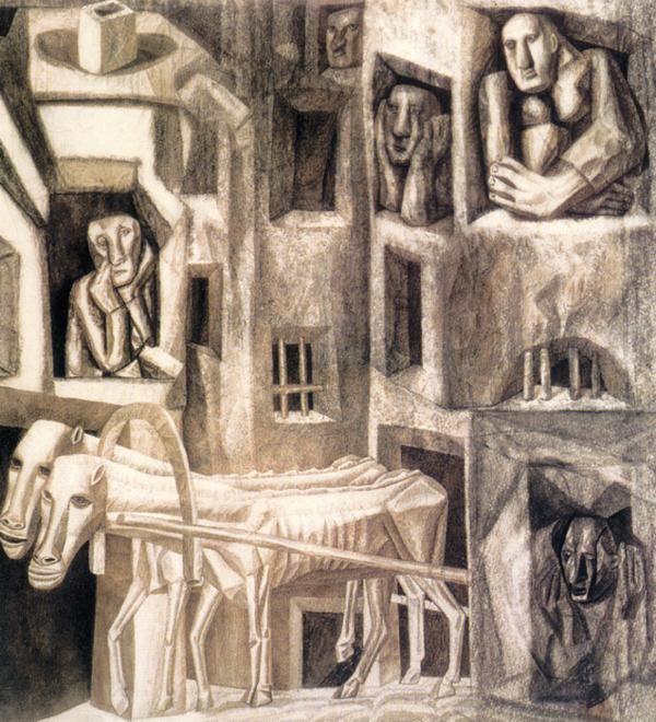 Pavel Filonov. Workers.