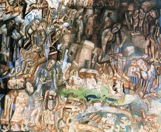Pavel Filonov. Untitled (The Riders).