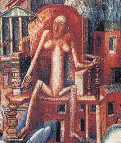 Pavel Filonov. Man and Woman. Detail.