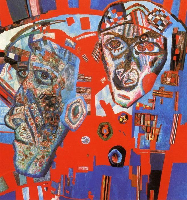 Pavel Filonov. Two Heads.