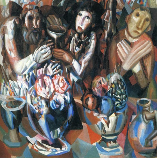 Pavel Filonov. Three People at the Table.