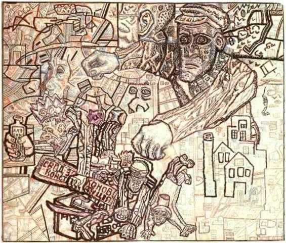 Pavel Filonov. The February Revolution.