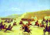 Grigory Gagarin. Trick Riding of Curds and Tatars in front of the Fortress Sardar-Abbat in Armenia.