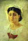 Nikolay Gay. Young Italian Woman in a Folk Costume. Study.