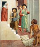 Benozzo Gozzoli. Birth of St. Francis, Prophecy of the Birth by a Pilgrim, Homage of the Simple Man.