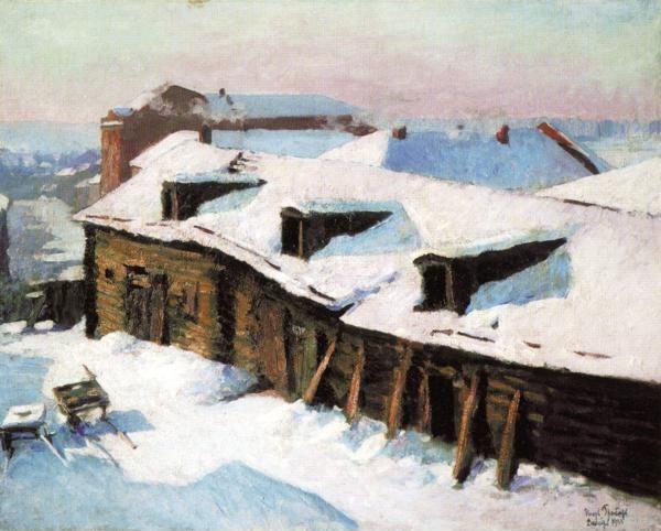 Igor Grabar. Old Barn in Winter.