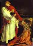Matthias Grünewald. The Crucifixion. Detail. Virgin Mary, St. John Evangelist and St. Mary Magdalene.