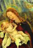 Matthias Grünewald. Nativity. Detail.
