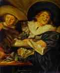 Dirck Hals. Merry Company in a Tavern. Detail.