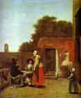 Pieter de Hooch. A Dutch Courtyard.