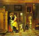 Pieter de Hooch. At the Linen Closet.
