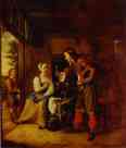 Pieter de Hooch. A Soldier and a Maid.