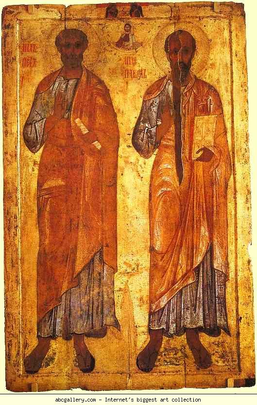 Russian Icon. Apostles Peter and Paul.