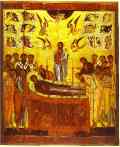 Russian Icon. The Dormition.