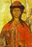 Russian Icon. Saint Gleb. Detail of Saints Boris and Gleb.