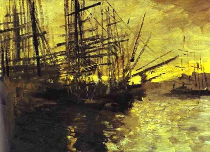 Constantin Korovin. Ships in Marseilles Port.