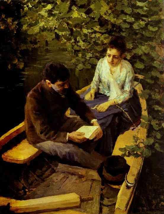 Constantin Korovin. In a Boat (Portrait of the Artist Maria Yakunchikova and Self-Portrait).