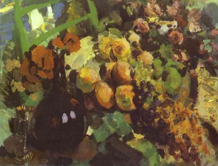 Constantin Korovin. Still Life, Wine and Fruit.