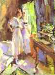 In Front of the Open Window (Shalyapin's Daughters, Irina and Lidya).