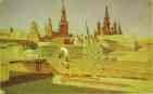 Arkhip Kuinji. View of the Moskvoretsky Bridge, the Kremlin and the Pokrovsky Cathedral.