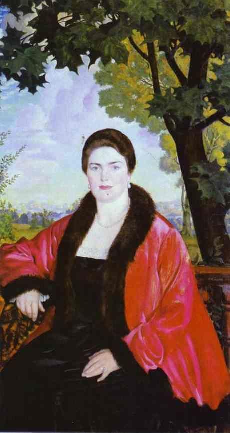 Boris Kustodiyev. Portrait of M.V. Chaliapina (Shalyapina), wife of Feodor Chaliapin.